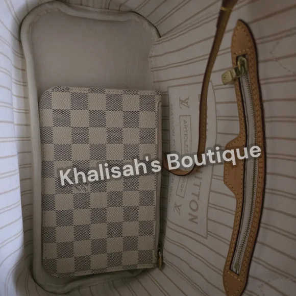 Rare! Like New! Authenticated LOUIS VUITTON N40605 Neverfull PM DAMIER AZUR - Picture 11 of 16